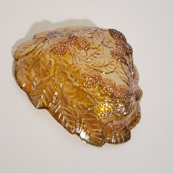 Vintage Indiana Carnival Iridescent Orange Amber Glass Bowl - Picture 8 of 8